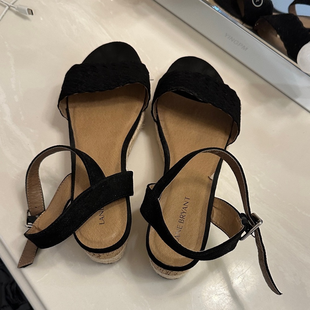 Lane Bryant Black Espadrille Sandals